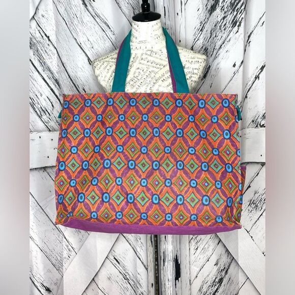 Kate McRostie Canvas Tote Handbag Peacock Design - Picture 2 of 13
